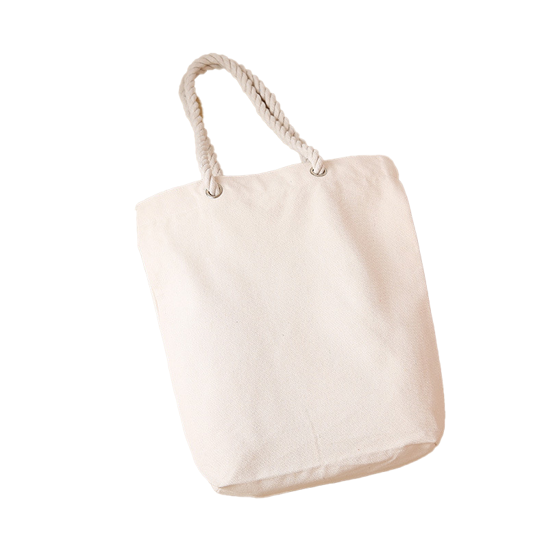 Custom Logo Hemp Rope Hand Canvas Shopping Bag (with Bottom and No Sides) | Premium Corporate Gifts and Custom Gifts