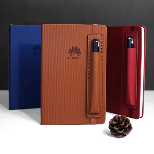 Custom Logo A5 leather pen sleeve notebook | Premium Corporate Gifts and Custom Gifts